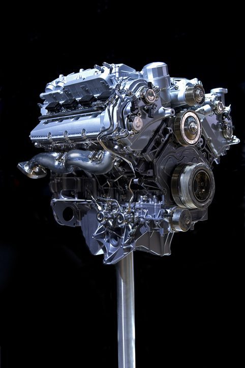 Closeup gears of car engines.
